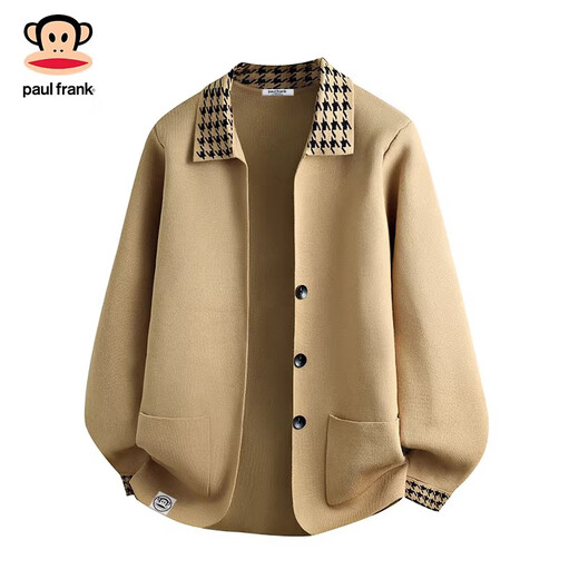 Big-mouthed monkey (paul frank) American retro casual cardigan sweater for men 2026 spring new loose, comfortable, warm and handsome trendy brand top black official authentic M recommended 90-105Jin Jin equals 0.5 kg