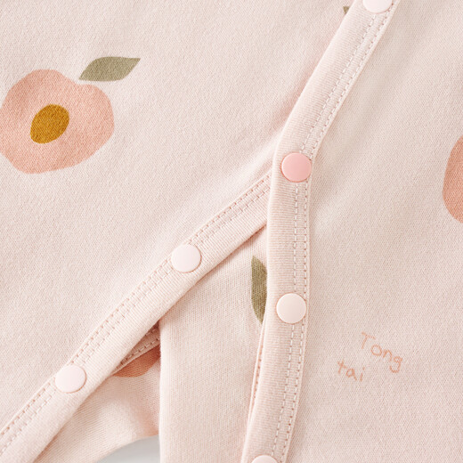 Tongtai (TONGTAI) baby jumpsuit spring and autumn pure cotton newborn clothes for men and women baby bottoming pajamas and rompers pink 90cm