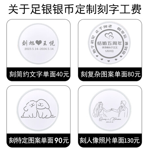 Tico silver bars pure silver 999 customized silver bars can be DIY investment collection corporate gifts home Valentine's Day gift bare plate silver coins - text customization - labor costs extra 5g