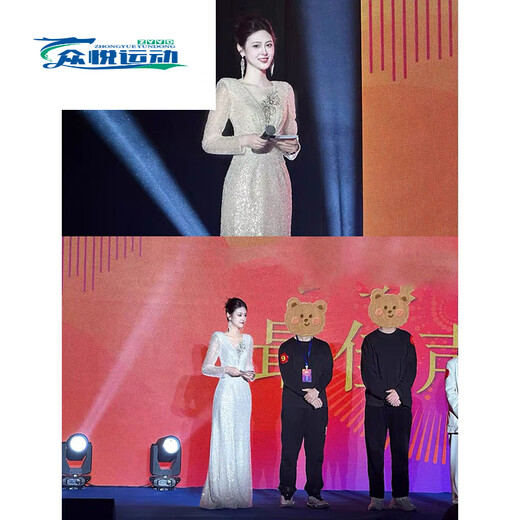 ZKHE high-end banquet host evening dress, female sense, light luxury, niche atmosphere, art exam performance costume, sequined annual meeting, silver white M