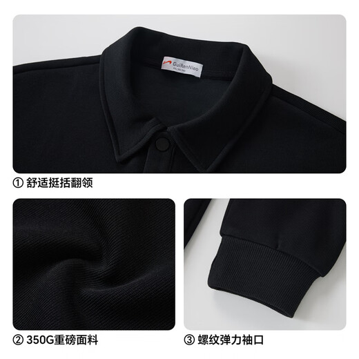 Guirenniao Lapel Long Sleeve Sweater Men's Spring and Autumn 2026 New Cotton Breathable Simple Versatile Couple Loose Polo Shirt Baolan 3XL