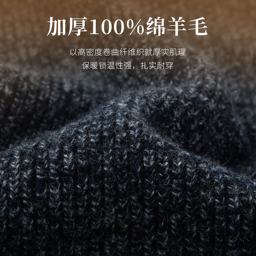 Rich 100% pure sheep wool 540G sweater winter men's thickened warm sweater with round neck men's wool sweater for men
