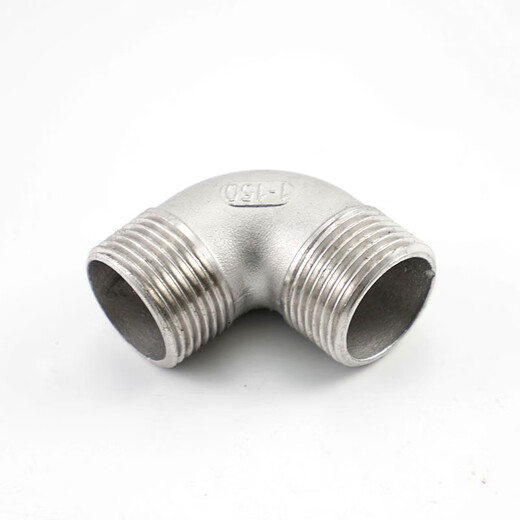 FASTENERFT 304 stainless steel double outer wire elbow external thread 90 degree right angle connector 2/3/4 points 6 minutes 1 inch water pipe adapter DN65 (2.5 inch right angle