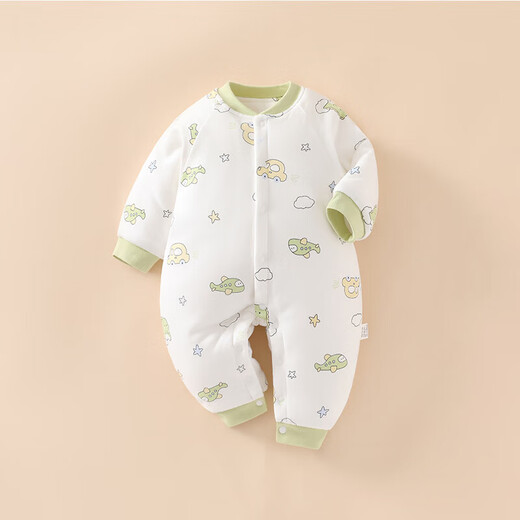Baby One-piece Clothespin Cotton 180g Warm Autumn and Winter Clothes Baby Harness Winter Cotton Clothes Children's Thickened Clothes Wish You Come True 5983 180g Cotton 66cm Recommended 3-6 months