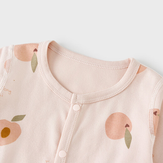 Tongtai (TONGTAI) baby jumpsuit spring and autumn pure cotton newborn clothes for men and women baby bottoming pajamas and rompers pink 90cm