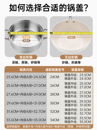 Fantasy German imported quality pot lid household tempered glass lid high temperature resistant universal universal 32cm 34cm cooking pot flat 16cm tempered glass lid plastic handle thickened explosion-proof