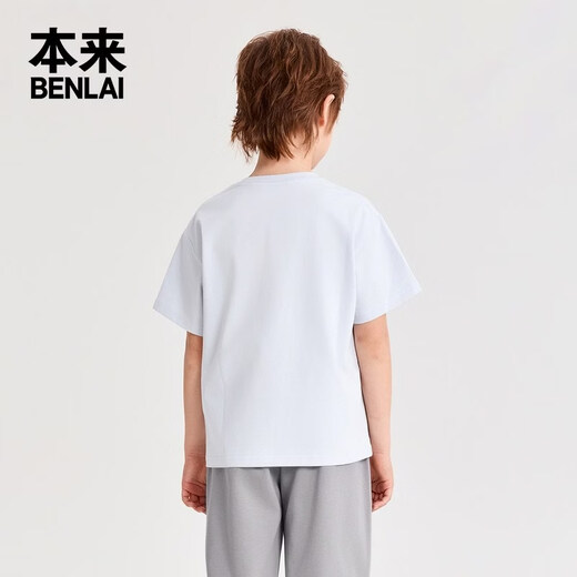 Benlai children's clothing antibacterial cool cartoon print loose children's short-sleeved T-shirt 2026 spring new style BTT460016 light blue 120