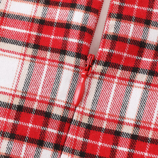 YEEHOO shopping mall same style girls dress long-sleeved winter warm cotton skirt festive girls New Year's greetings dress New Year red 90 cm (recommended height 78-90cm)