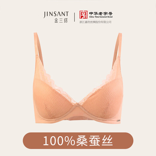 Jinsanta Silk Wire-Free Push-Up Bra Breathable, Comfortable, Thin Lace Thin Underwear Monsoon Blue 70B