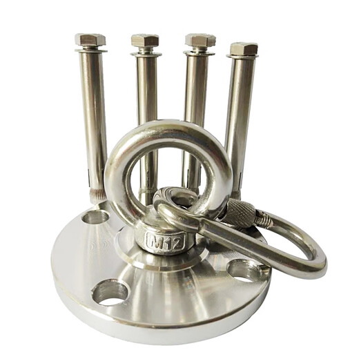 Zhuochen 304 stainless steel roof aerial yoga sandbag swing hanging chair bed fixed plate hook bracket hanging plate ring M12 rotating type + external hexagonal screw + connecting ring_