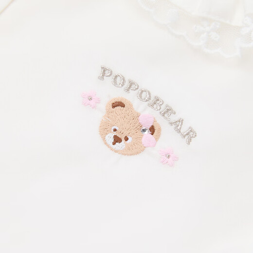 PawinPaw Cartoon Bear Children's Clothing 26th Spring New Girls Lotus Leaf Lapel Shirt Ivory Ivory/39 110