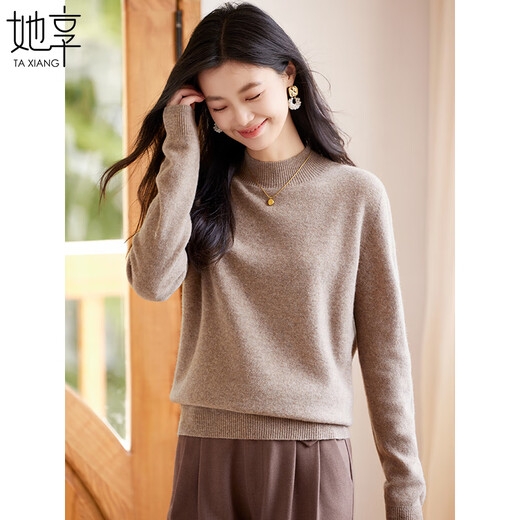 She enjoys half turtleneck 100% pure woolen sweater women's sweater bottoming shirt autumn and winter warm top recommended 100-130Jin Jin equals 0.5 kg