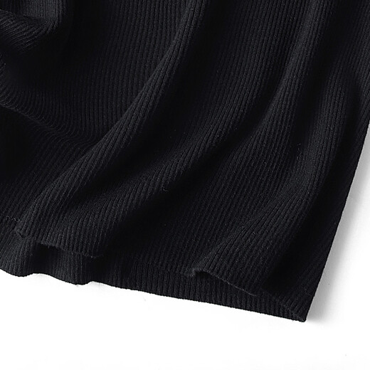 Sibaishe short sweater 2026 summer new women's clothing simple slim slim round neck pullover short-sleeved top black S