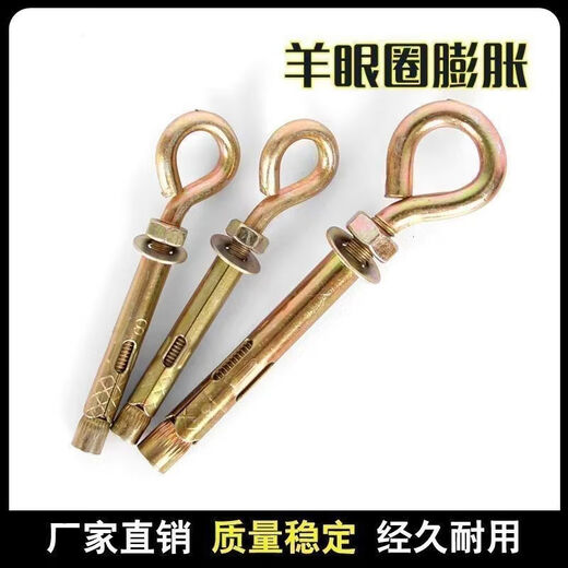 CLCEY sheep eye ring expansion screw with ring expansion ring swing pull-up extended expansion ring ceiling fan hook ring expansion wire round head expansion wire M8*100 one box