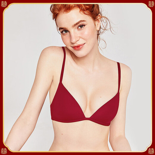 MAGIOPY zodiac year underwear for women red without steel rings for wedding bride New Year's good luck seamless sexy bra set lucky popular single bra 70A A70