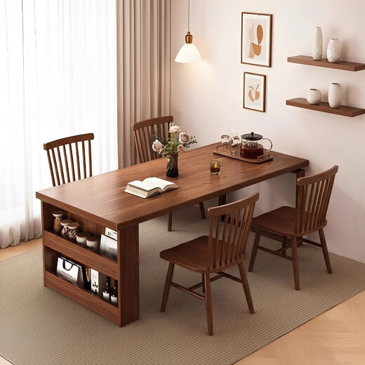 Square table, home living room, sideboard, dining table, integrated dining table, small apartment rental house, 2026 new table and chair combination, please do not take photos - you need to apply for an invoice, door-to-door delivery