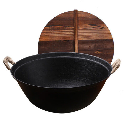 Xia Laoda Zhangqiu cast iron wok ancient method uncoated physical non-stick wok round bottom double ear wok 36
