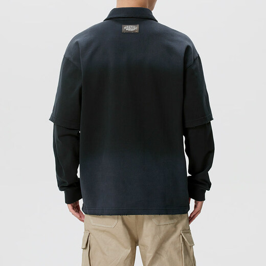 Adidas Clover Men's 2026 Spring New Sports and Leisure Long-Sleeved POLO Shirt KR5053 Carbon Black | KR5053 XL