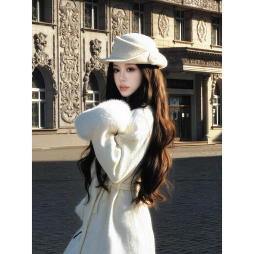 Shijanu French style daughter-in-law Hepburn beret, small face, white, one size fits all