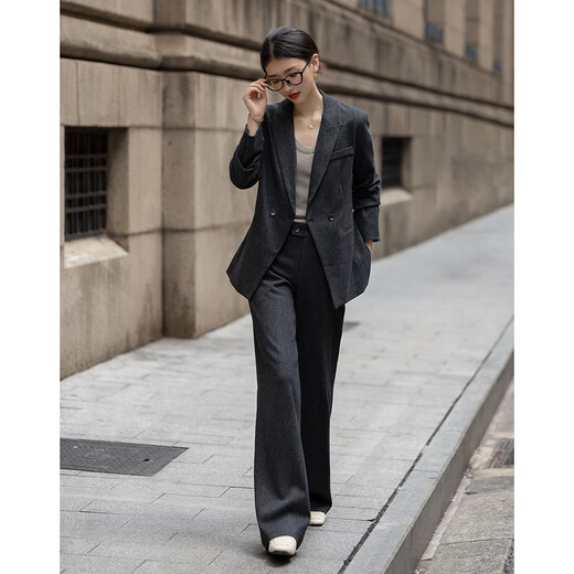 Demana Intelligent Elite Suit Spring and Autumn Lapel Collar Shoulder Pads Waist Suit Hiding Flesh Temperament Women's Two-piece Set