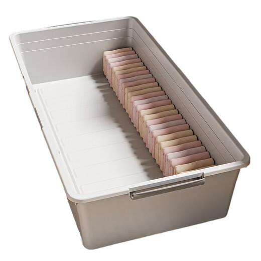 Fantasy bed storage box household wheeled storage flat drawer type plastic large capacity quilt clothes under bed storage box length 100 width 50 height 13.5 cherry blossom pink one meter extra large thickening damage guarantee/lightning delivery/export quality