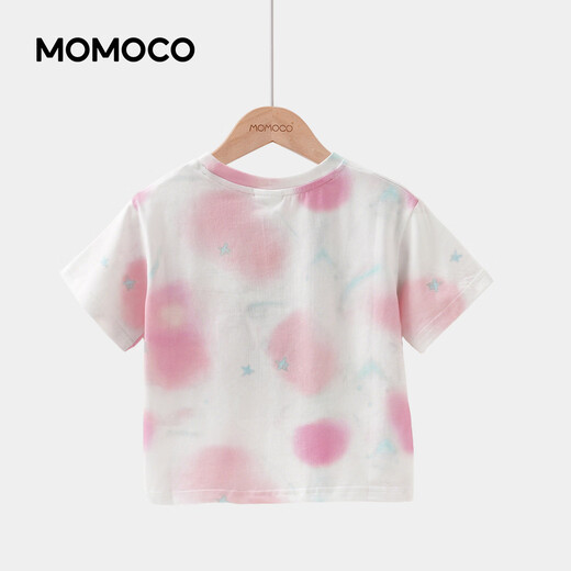 Mami Maca (MOMOCO) children's T-shirt summer girls short-sleeved sweet fashion T-shirt white 105