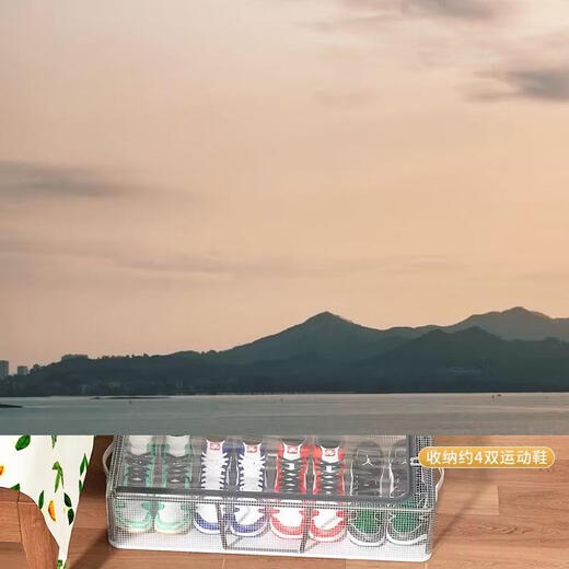 Yusenyi Shoe Box Shoe Storage Artifact Space-Saving Transparent Simple Boot Shoe Cabinet Rack Under the Bed Household Folding No Installation Large (2 Pack) Bold Steel Frame Moisture-proof and Mildew-proof Can be Stacked