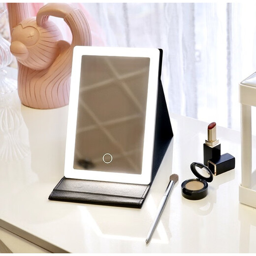 High Definition Led Cosmetic Mirror Desktop Folding Mirror and Home Dormitory Travel Portable Filled Light Desktop Cosmetic Mirror White Cosmetic Mirror