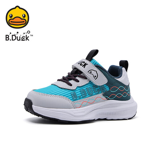 B.Duck Little Yellow Duck Children's Shoes Children's Sports Shoes 2026 Spring New Outdoor Shoes for Boys and Girls Cushioning Mesh Hiking Shoes Green/Grey Size 26 Foot Length 15.6-16.1cm