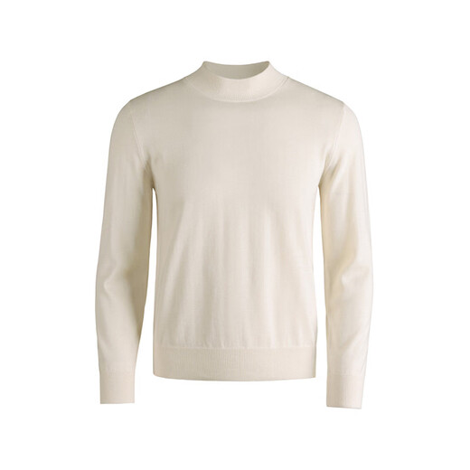 GUSKI brand cardigan men's machine washable worsted sweater spring and autumn solid color half turtleneck simple outer sweater base layer off-white gift box XL 180 reference weight 150-170Jin Jin is equal to 0.5 kg