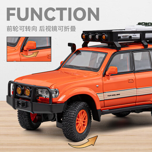 Chezhi Toyota Land Cruiser LC80 car model simulation alloy off-road vehicle children's toy car boy car ornaments Land Cruiser LC80 time-travel version white repair workshop