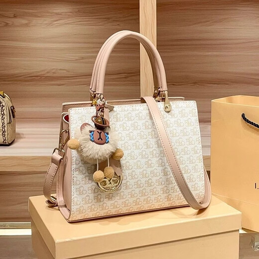 Goldlion Handbag Women's 2025 New Summer Middle-aged Women's Bag Fashion Large Capacity Single Shoulder Mom Bag Four-leaf Clover Brown
