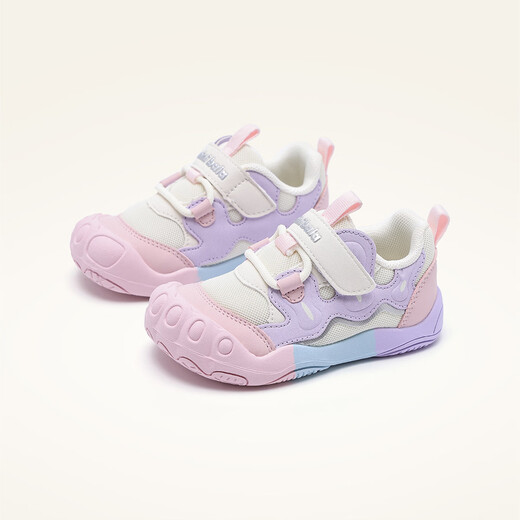 Minibala (minibala) children's shoes, baby toddler shoes, spring new children's slow-elastic shock-absorbing mesh casual shoes, breathable walking shoes for babies, pink and purple (it is recommended to take one size larger for babies with fat feet) 20 (inner length of the shoe is about 12.8cm)