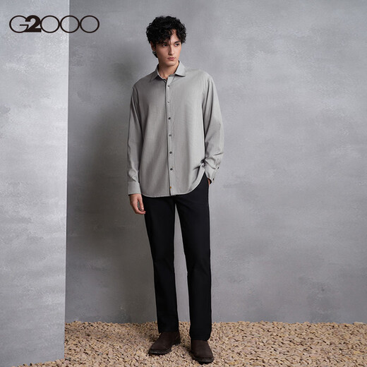 G2000 cotton skin-friendly/same style in shopping malls, men's autumn and winter comfortable and versatile casual long-sleeved shirt