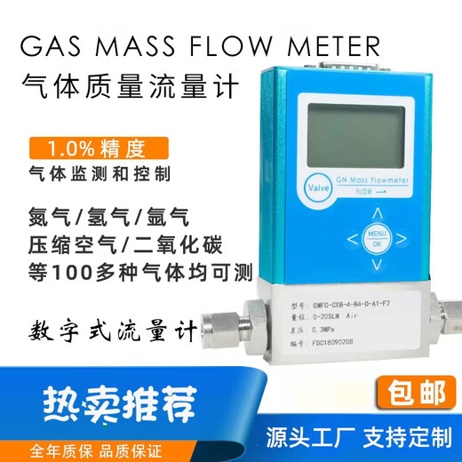 Digital display precision micro gas flow meter Nitrogen hydrogen small flow gas mass flow meter controller 1-50SCCM