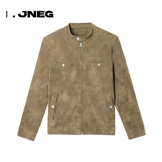 Jiangnan e-cabinet (JNEG) Jiangnan e-cabinet stand-collar leather jacket American retro stand-collar pu leather jacket jacket men's casual motorcycle 538141165 Brown XL