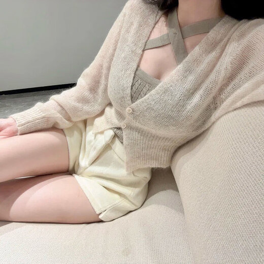 T TiTi beautiful girl cross bottoming tube top suspender v-neck knitted slim sweater jacket pure lust top cross suspender one size