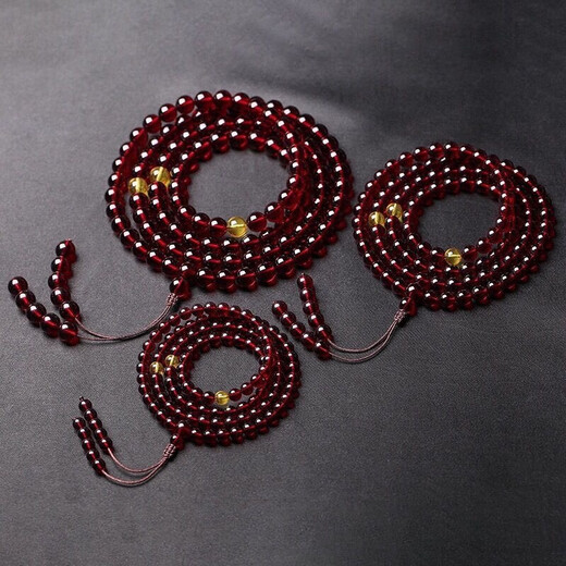 Luxurious natural Burmese blood amber 108 Buddha beads beeswax bracelet purified water amber bracelet multi-circle men's and women's round bead necklace 6mm blood amber 108 Buddha beads with certificate