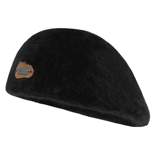 IIING plush beret women's autumn and winter big head circumference showing face small reverse wearing forward hat retro painter hat off-white one size