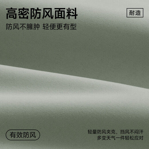 MINISO Windproof Stand Collar Jacket Men's Spring American Simple Outdoor Commuting Mountaineering Sports Jacket Gray Green M