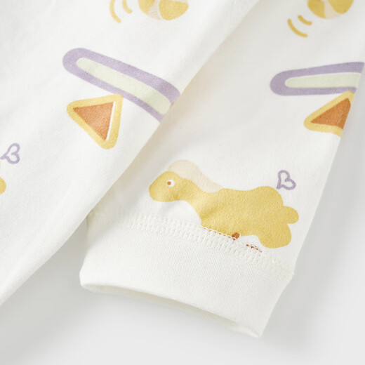 Tongtai (TONGTAI) baby jumpsuit spring and autumn pure cotton newborn clothes newborn baby butterfly romper full moon suit off-white 59cm