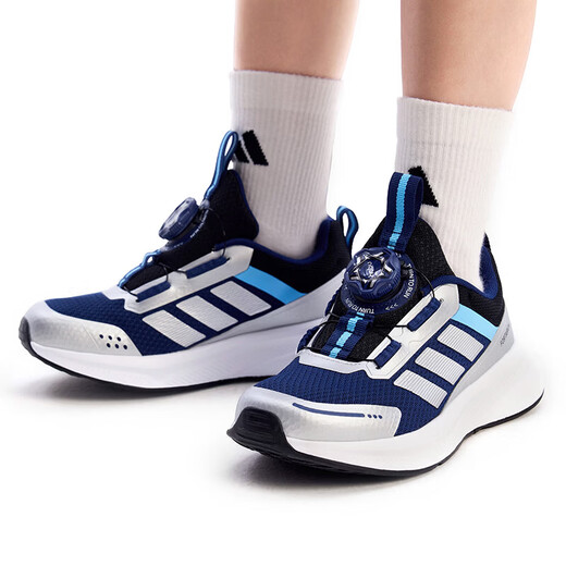 Adidas (adidas) children's shoes 2026 spring boys' children's rotating button HABU small and big children's comfortable casual sports shoes KI4127 KI4127 dark blue/white/black 30 yards/11.5k/foot length 18cm