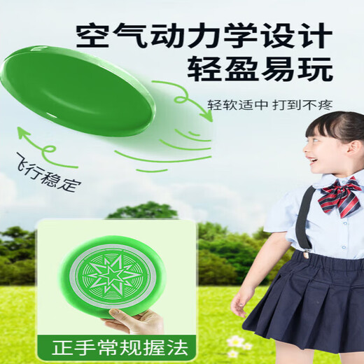 OIMGOI Children's Luminous Soft Frisbee Hand Throwable Rotatable Foam Luminous Flying Saucer Outdoor Sports Outdoor Toy for Boys Luminous Green Upgraded Thickening - Diameter 20 + Parachute