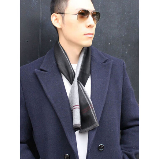 Business lightweight men's small scarf neck protector collar 10, bright red and dark red