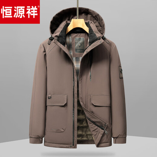 Hengyuanxiang brand men's father's winter coat, cotton-padded jacket, middle-aged and elderly cotton-padded coat with cotton and thickening, men's warm and cold-proof cotton coat, black and blue L