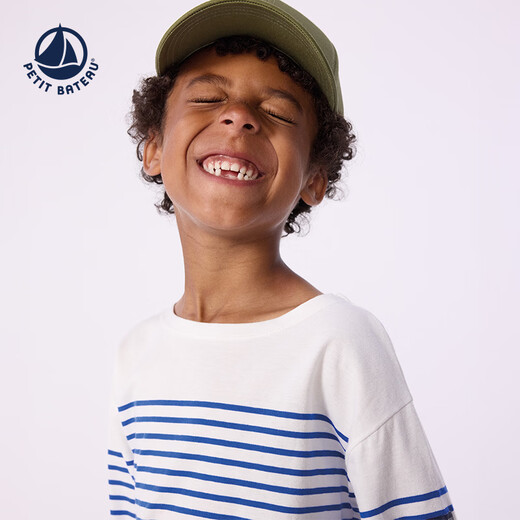 PETIT BATEAU 2026 spring and summer new product French Petitbateau small sailboat children's clothing children's long-sleeved T-shirt A0FR7 orange/white one size 110cm