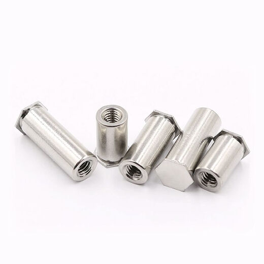 Sailotou blind hole pressure riveting stud M4M5M6 stainless steel nut column hexagonal extended fastener BSOS screw extension column point 5M4-102500 bottom hole 7 points 2