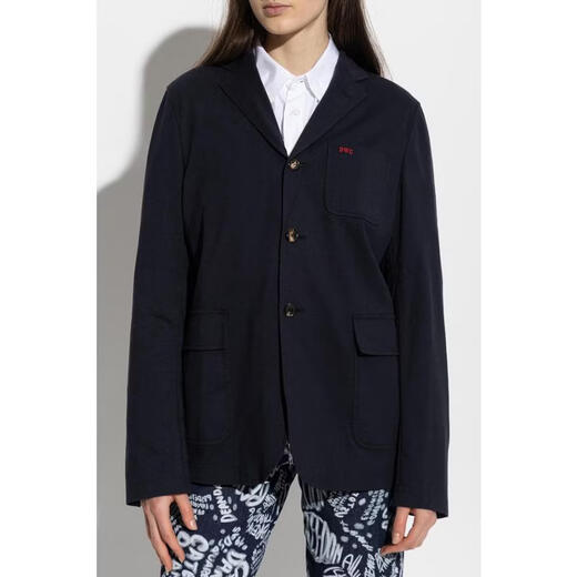 Dsquared2 Women's Suit Warm and Durable Dark Blue Work Commuter Jacket Simple Dark Blue One Size | 2XS