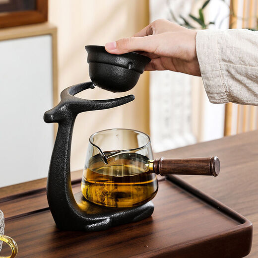 Miaopule lazy tea filter rack tea strainer tea making artifact ceramic one-piece glass tea splitting fair cup tea tea filter 01 all the way to fortune base + A21 fair cup