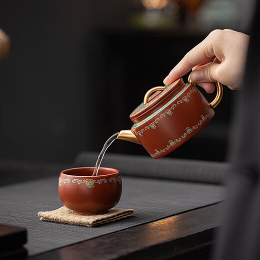 SUSHI CERAMICS purple clay pot Dunhuang Baoxianghua one pot two cups teacher Chen Guozai's work gift box holiday souvenir